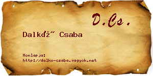 Dalkó Csaba névjegykártya
